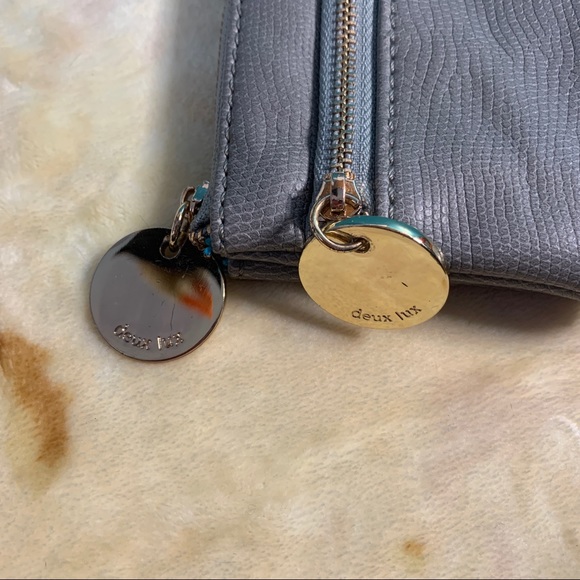 Deux lux clutch wristlet wallet bag gray no strap - Picture 2 of 8